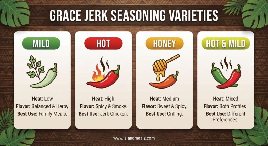 Grace Jerk Seasoning Varieties