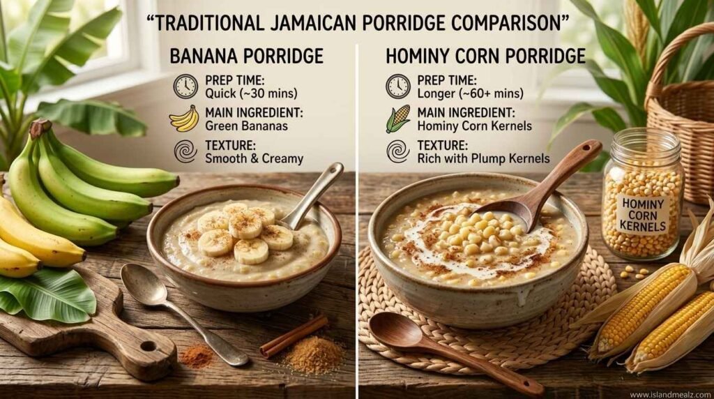 Banana Porridge vs. Hominy Corn Porridge