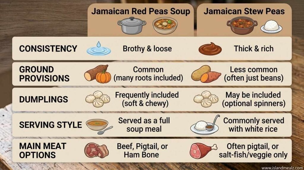 Jamaican Red Peas Soup vs. Jamaican Stew Peas