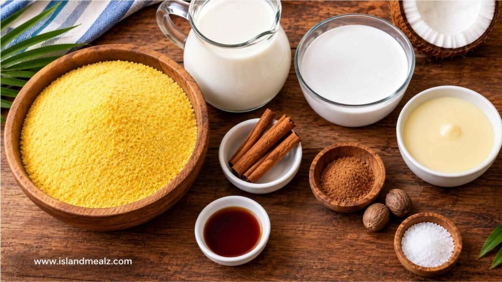 Ingredients for Jamaican Cornmeal Porridge