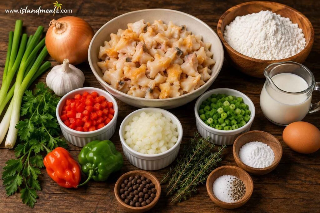Jamaican Conch Fritters Ingredients