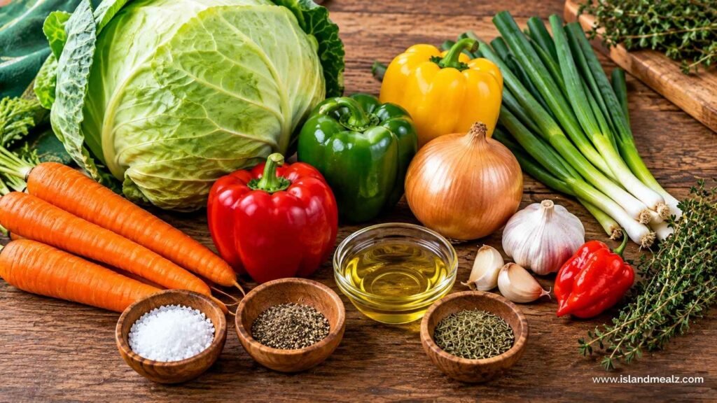 Jamaican Steamed Cabbage Ingredients