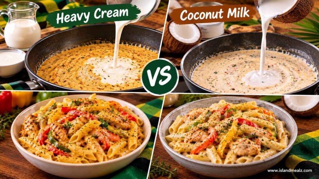 Heavy Cream vs. Coconut Milk for Rasta Pasta
