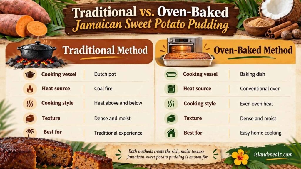 Traditional vs. Oven-Baked Jamaican Sweet Potato Pudding
